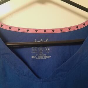HEART SOUL SCRUB SET BLUE SIZE 2XL TOP XL BOTTOMS COMBO